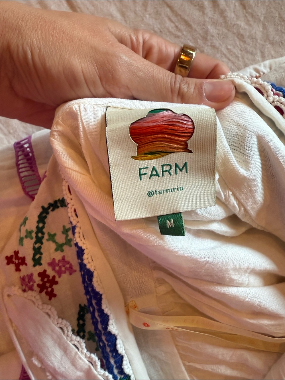FARM Rio White Maxi Dress with Multicolor Embroidery - Picture 5 of 6